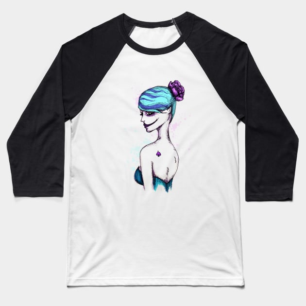 Clown Girl Baseball T-Shirt by LVBart